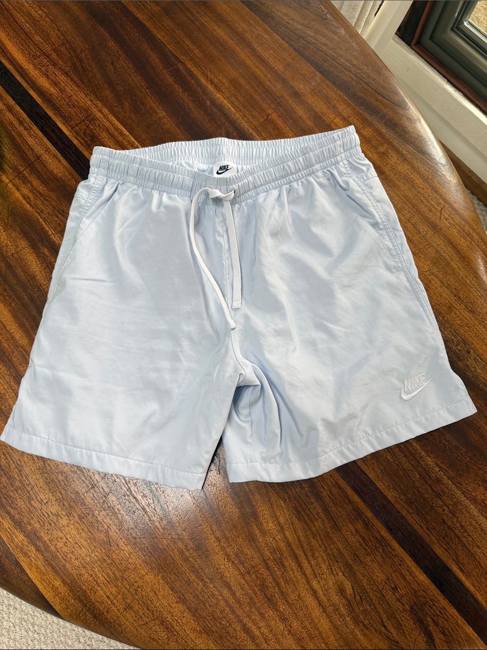 Nike Pale Blue Drawstring Athletic Shorts